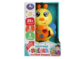 Сказочник "Пчелка" 19 см, загадки, песни, сказки, свет, в кор. HT1162-R-WOD