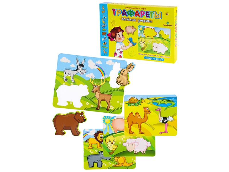 Донецк игрушка оптом Трафареты «Веселые зверята» ИН-1146