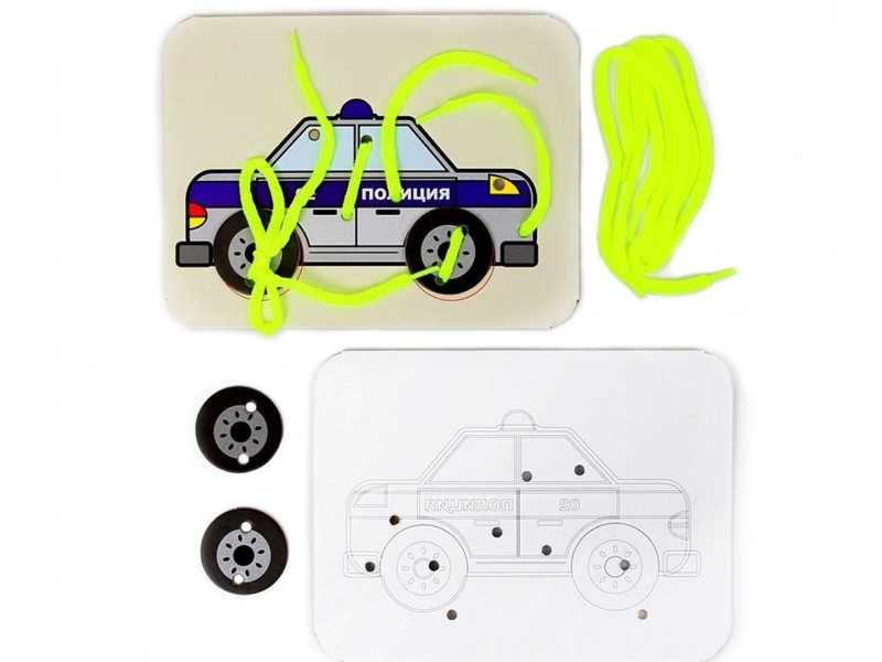 Донецк игрушка оптом Шнуровка-раскраска "Полиция"