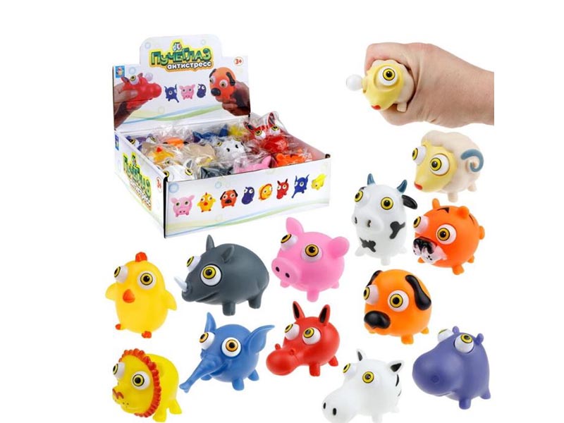 Антистресс-мялка "Животные Пучеглазики" 8 см, ассорти. Т23223
