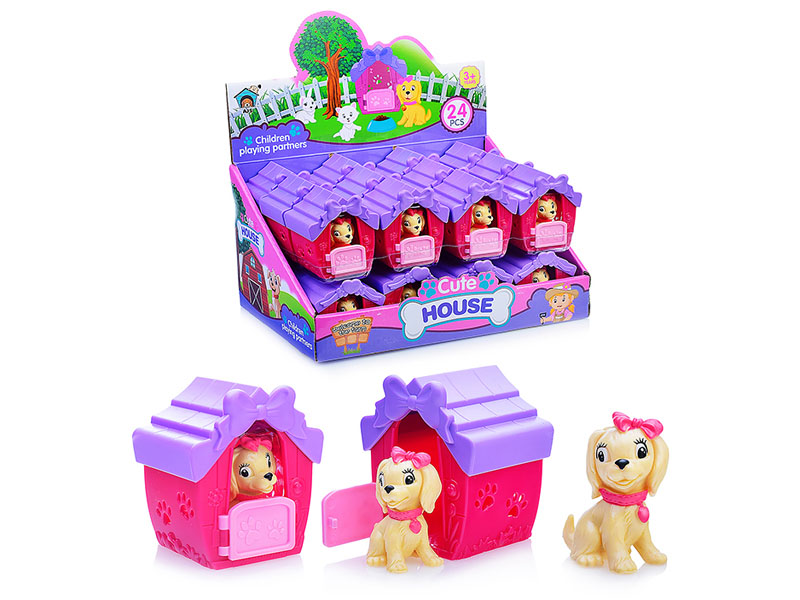 Донецк игрушка оптом Песик в домике 7*4*5 см (24шт/уп) 666-1