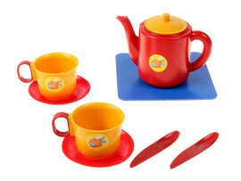 Набор чашек с чайником 7 предметов в сетке доставка оптом в Донецк