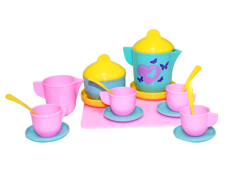 Набор посуды "Праздник" 18 предм., 28*16 см в сетке. 21072