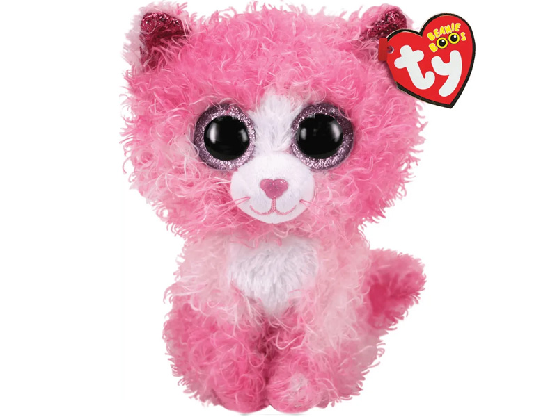 Донецк игрушка оптом Игрушка мягконабивная кудрявая розовая кошка РЕГАН 15 см