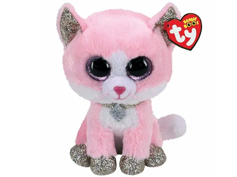 Донецк игрушка оптом Игрушка мягконабивная розовая кошка ФИОНА 15 см