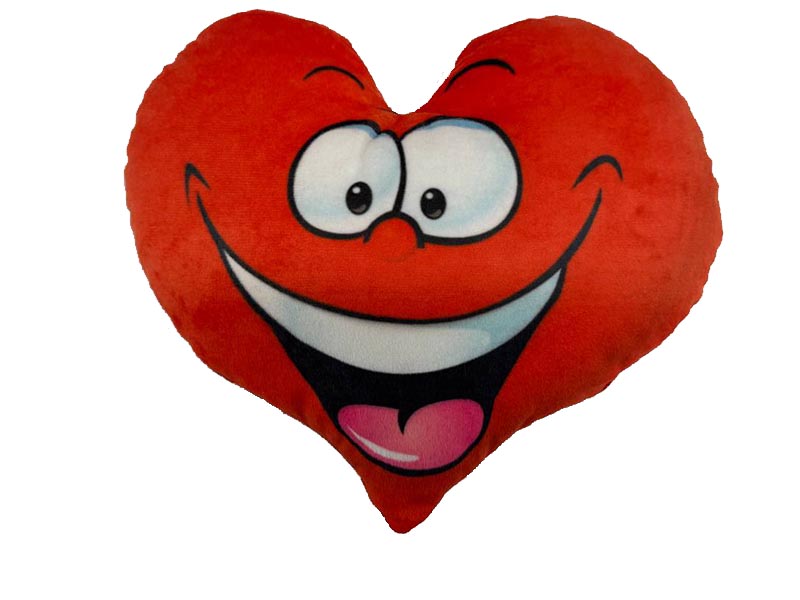 Подушка-игрушка Сердце улыбка красная 32х25см HRT-004