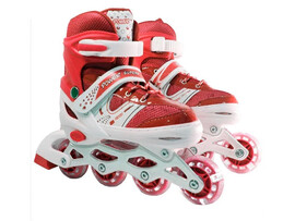 Ролики 39-42 р. (металл. рама, свет. колеса) красный в сумке 8806-L (39-42) доставка оптом в Донецк