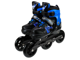 Ролики 30-33 р. (металл. рама, свет. колеса) синий в сумке 1188 S доставка оптом в Донецк