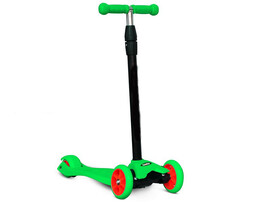 Самокат 3-х колесный от 2 до 5 лет, вес до 30 кг, колеса PU свет., ручка до 70 см зеленый доставка оптом в Донецк
