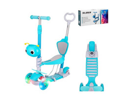 Самокат 3-х колесный "Slider" 78*55 см (колеса PU и PVC, свет) голубой IT50B доставка оптом в Донецк