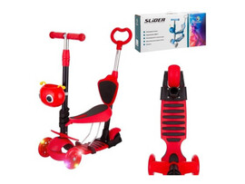 Самокат 3-х колесный "Slider" 78*55 см (колеса PU и PVC, свет) красный IT50R доставка оптом в Донецк