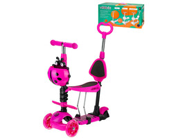 Самокат 3-х колесный 3 в 1 Fanny (колеса 120/96 мм, свет) до 40 кг розовый И-9965 доставка оптом в Донецк