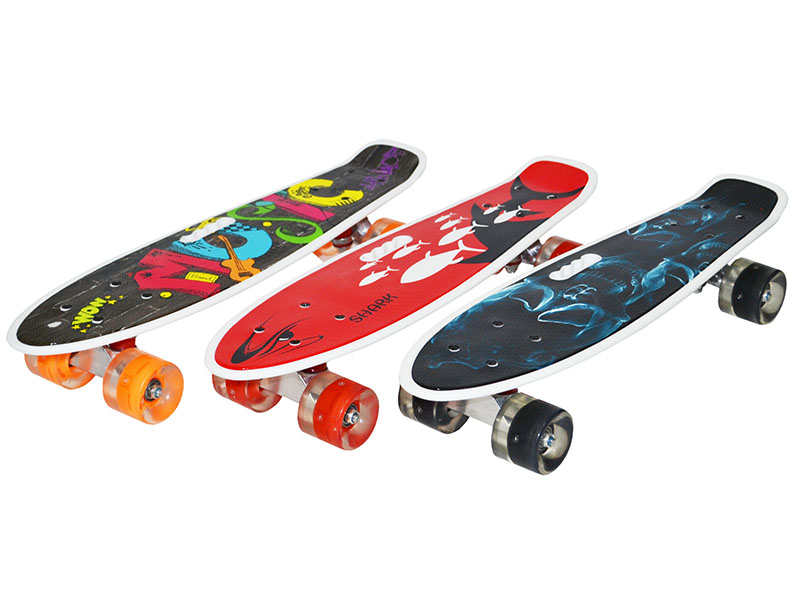 Донецк игрушка оптом Пенниборд с ручкой 55*14 см (свет) 3176