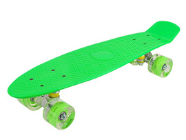 Пенниборд 56х14 см (пластик, основа алюм., колеса ПУ, свет) зеленый WX-201G доставка оптом в Донецк