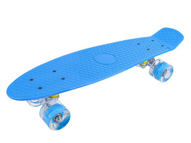 Пенниборд 56х14 см (пластик, основа алюм., колеса ПУ, свет) синий WX-201B доставка оптом в Донецк