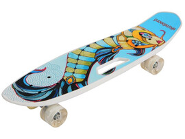 Пенниборд с ручкой 66 см «Граффити» (колеса ПУ, свет) голубой JP-HB-128B-4 доставка оптом в Донецк