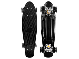 Пенниборд 56х15 см (пластик, колеса PU, свет) до 50-60 кг чёрный M350-1sBL доставка оптом в Донецк