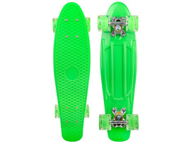 Пенниборд 56х15 см (пластик, колеса PU, свет) до 50-60 кг зелёный M350-1sG доставка оптом в Донецк