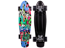 Пенниборд 56*15 см "Граффити-2" (пласт., основа аллюм., колеса ПУ 60 мм, свет) HB210805-9/3 доставка оптом в Донецк