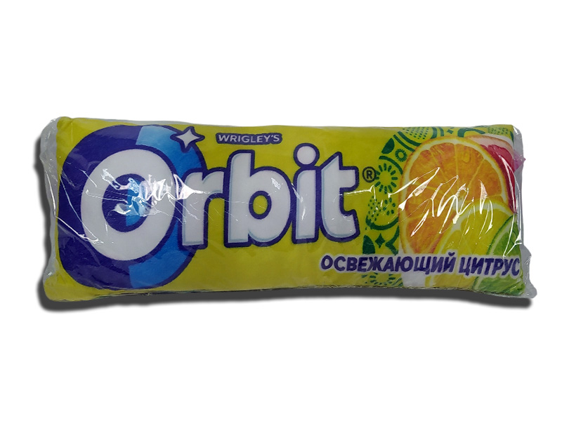 Донецк игрушка оптом Подушка-игрушка Жвачка желтая 53х20 см VPD-015