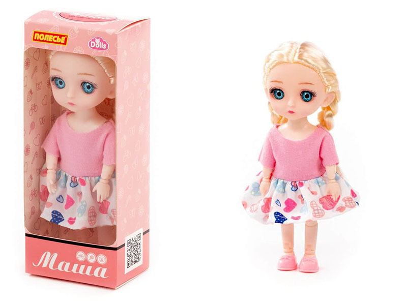 Донецк игрушка оптом Кукла "Маша" 16 см в платье в кор. №1