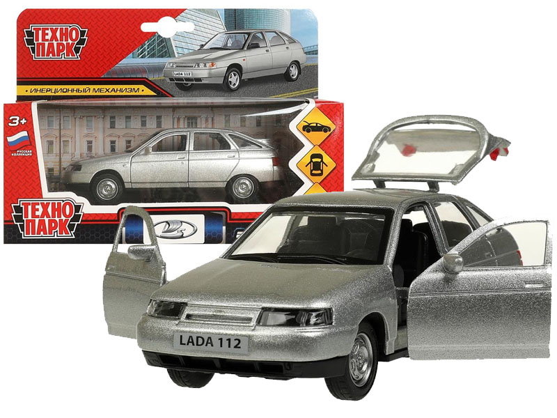 Донецк игрушка оптом Технопарк. Машина «ВАЗ-2112» металл. инерц. 12 см (открыв. двери, багажник) серебряный