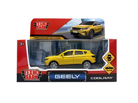 Технопарк. Машина «Geely Coolray» металл. инерц. 10,5 см (открыв. двери, багажник) желтый доставка оптом в Донецк