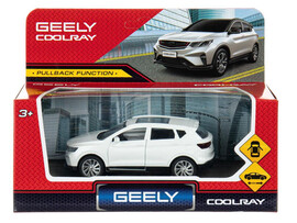 Технопарк. Машина «Geely Coolray» металл. инерц. 10,5 см (открыв. двери, багажник) белый доставка оптом в Донецк