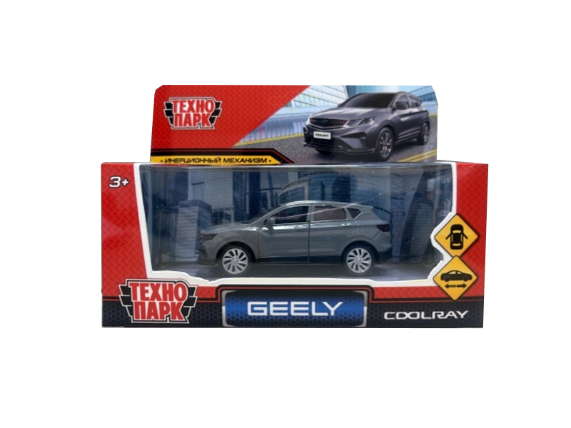 Донецк игрушка оптом Технопарк. Машина «Geely Coolray» металл. инерц. 10,5 см (открыв. двери, багажник) серый