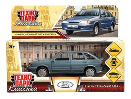 Технопарк. Машина «LADA -2114 "SAMARA» металл. инерц. 12 см (открыв. двери, багажник) мокрый асфальт доставка оптом в Донецк