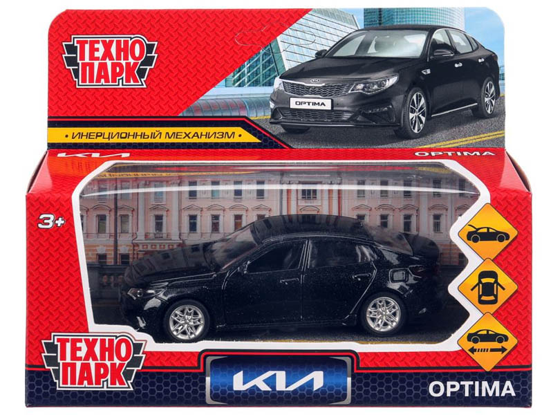 Донецк игрушка оптом Технопарк. Машина «KIA OPTIMA» металл. инерц. 12 см (открыв. двери, багажник) черный