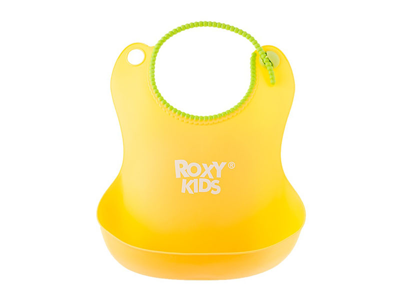 Донецк игрушка оптом Нагрудник «ROXY-KIDS» мягкий с кармашком и застежкой желтый