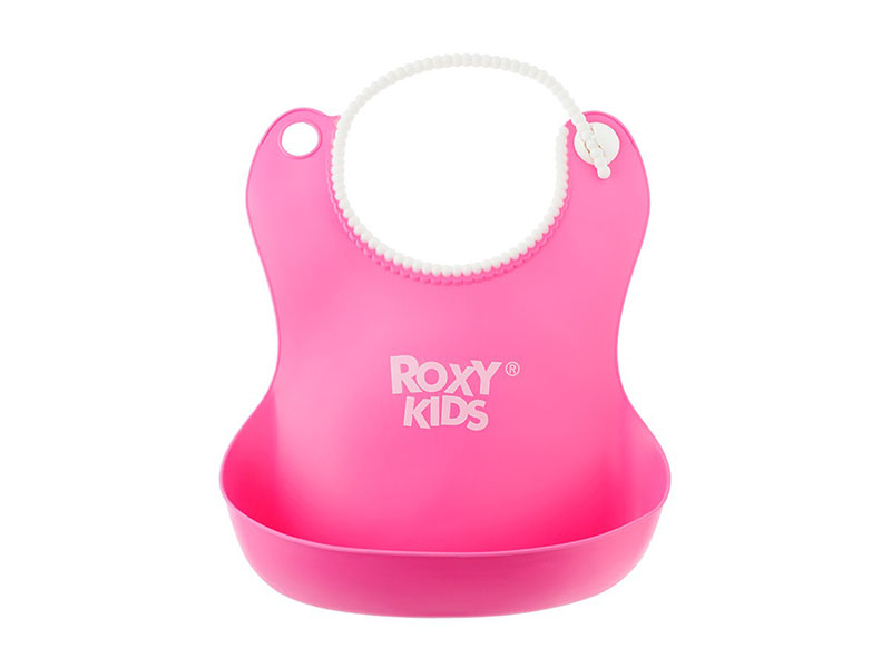 Донецк игрушка оптом Нагрудник «ROXY-KIDS» мягкий с кармашком и застежкой розовый