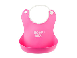 Нагрудник «ROXY-KIDS» мягкий с кармашком и застежкой розовый доставка оптом в Донецк