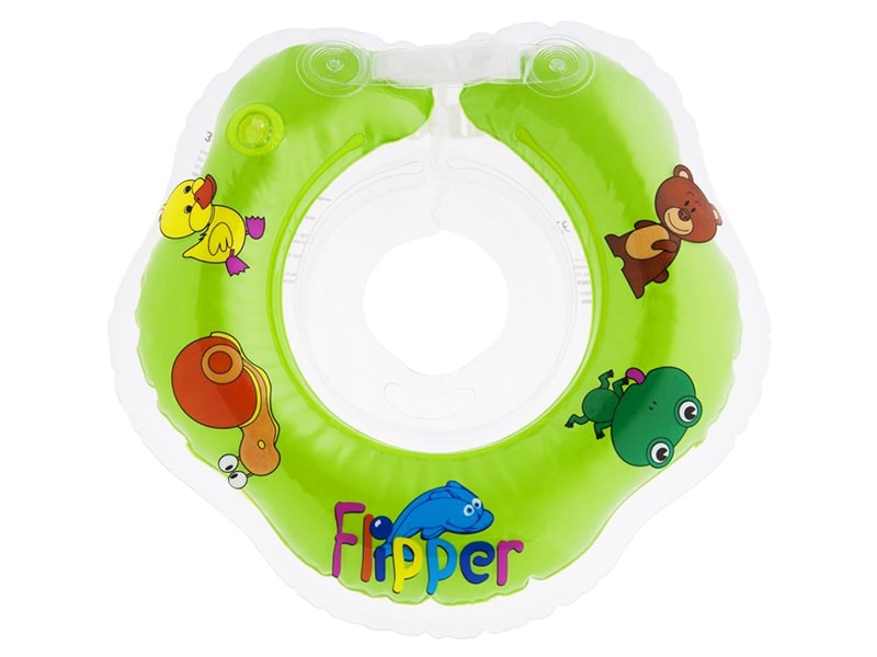 Донецк игрушка оптом Круг на шею для купания малышей Flipper зеленый