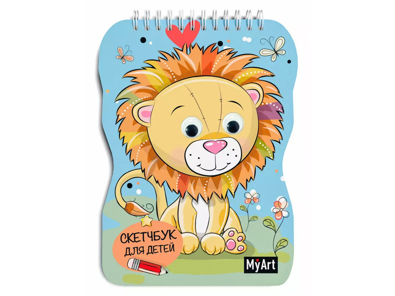 Донецк игрушка оптом MyArt. Скетчбук с глазками «Львенок» (гребень)