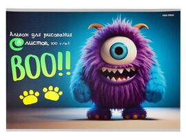 Альбом для рисования А4 8 л «Фиолетовый монстрик» (скрепка) доставка оптом в Донецк