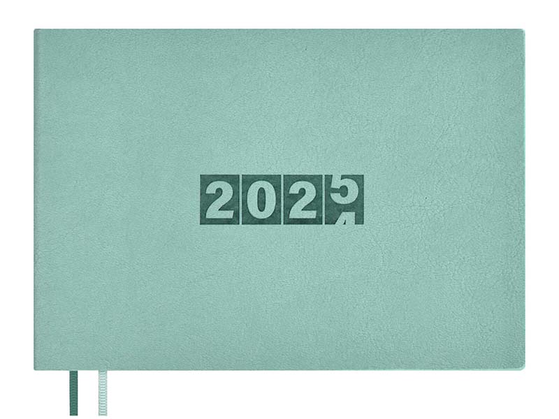 Донецк игрушка оптом Ежедневник дат. 18*12.7 см 64 л "Буйвол мятный 2025" (кожзам, блинт. тиснение)