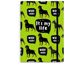 Записная книга 170*215 мм 96 л «It's my life. Ротвейлер» (тв. пер., скрытый гребень) доставка оптом в Донецк