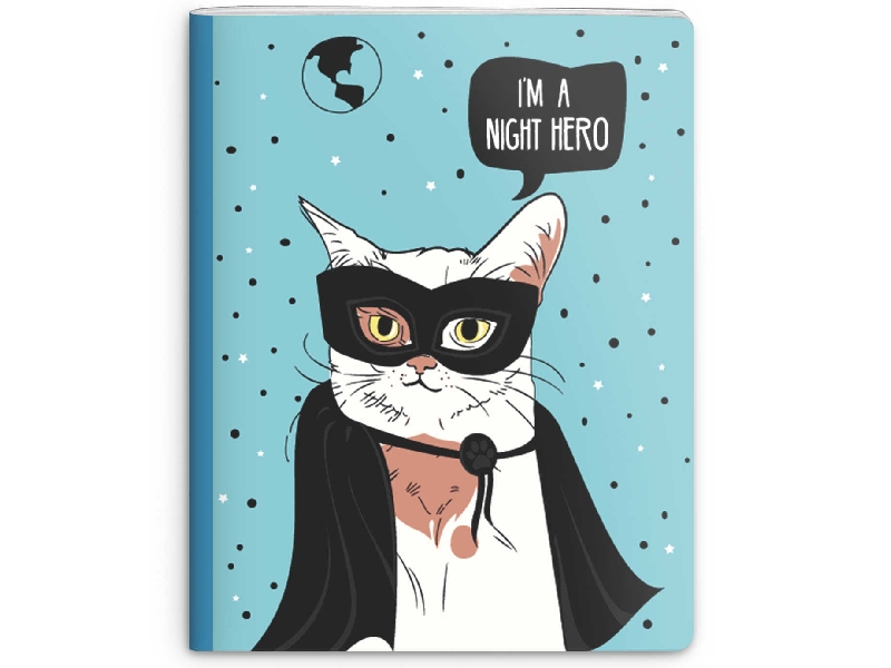 Донецк игрушка оптом Записная книга А5+ 40 л «Кот» (мягк. пер., линия)