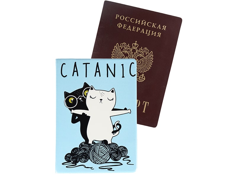 Донецк игрушка оптом Обложка для паспорта «Котаник» ПВХ slim ОП-0243