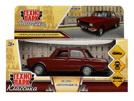 Машина металл ретро-модель,12,5 см, дв, баг, ин, вишневый, кор. Технопарк в кор.2*36шт доставка оптом в Донецк