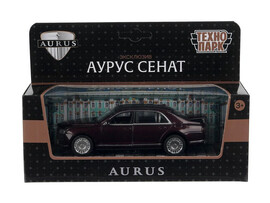 Машина металл АУРУС СЕНАТ длина 13,5 см, двери, багаж, инерц, бордовый, кор. Технопарк в кор.2*36шт доставка оптом в Донецк