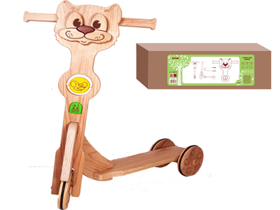 Донецк игрушка оптом Самокат "Котик" (дерево)