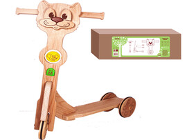 Самокат "Котик" (дерево) доставка оптом в Донецк