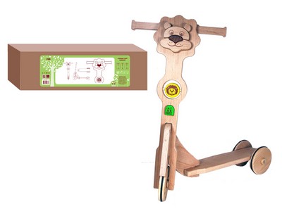 Донецк игрушка оптом Самокат "Львенок" (дерево)