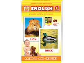Обучающие карточки "Маленький гений. ANIMALS and INSECTS" (животные и насекомые англ.) доставка оптом в Донецк
