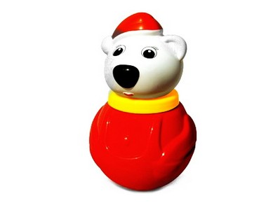 Донецк игрушка оптом Неваляшка малая "Белый медведь - 2" в п/пакете