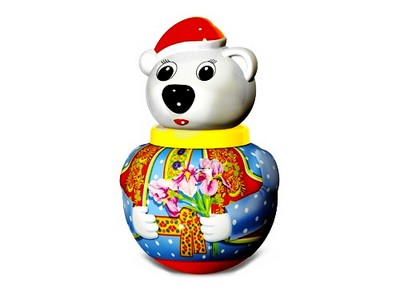 Донецк игрушка оптом Неваляшка малая Белый медведь "Тёма"