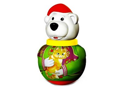 Донецк игрушка оптом Неваляшка малая Белый медведь "Борис" в п/пакете